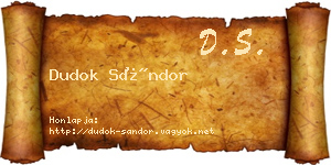 Dudok Sándor névjegykártya